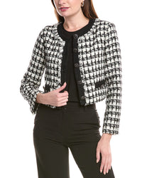 Endless Rose Cropped Tweed Jacket Black