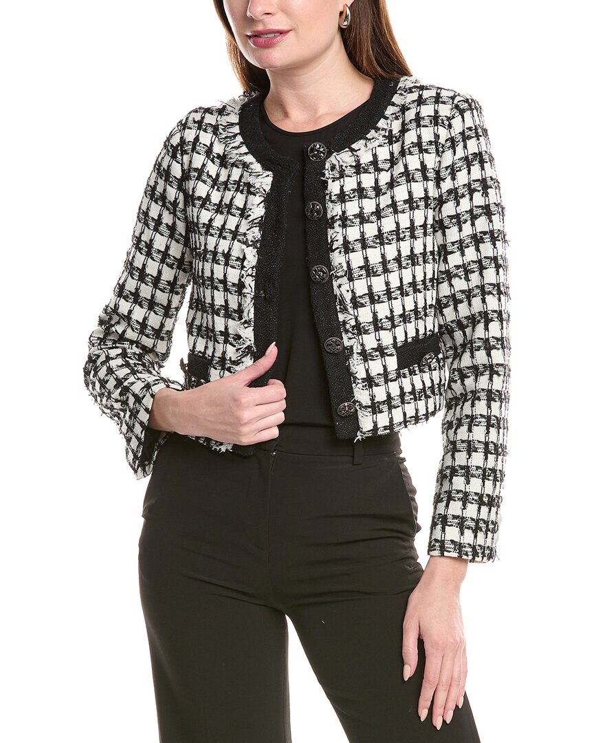 Endless Rose Cropped Tweed Jacket Black