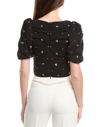 Endless Rose Embellished Pleated Top