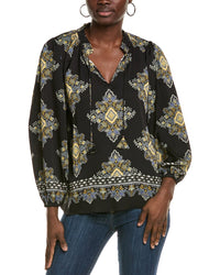 Elie Tahari The Tani Silk-Blend Blouse Black