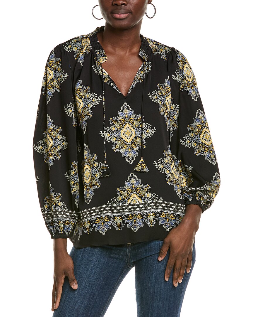 Elie Tahari The Tani Silk-Blend Blouse Black