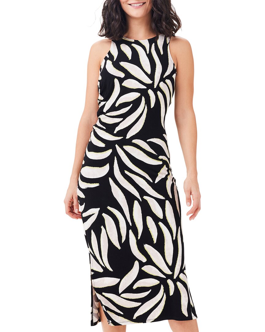 Nic+Zoe Petite Breezy Leaves Dress Black Multi