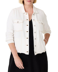 Nic+Zoe Plus Denim Look Jacket White