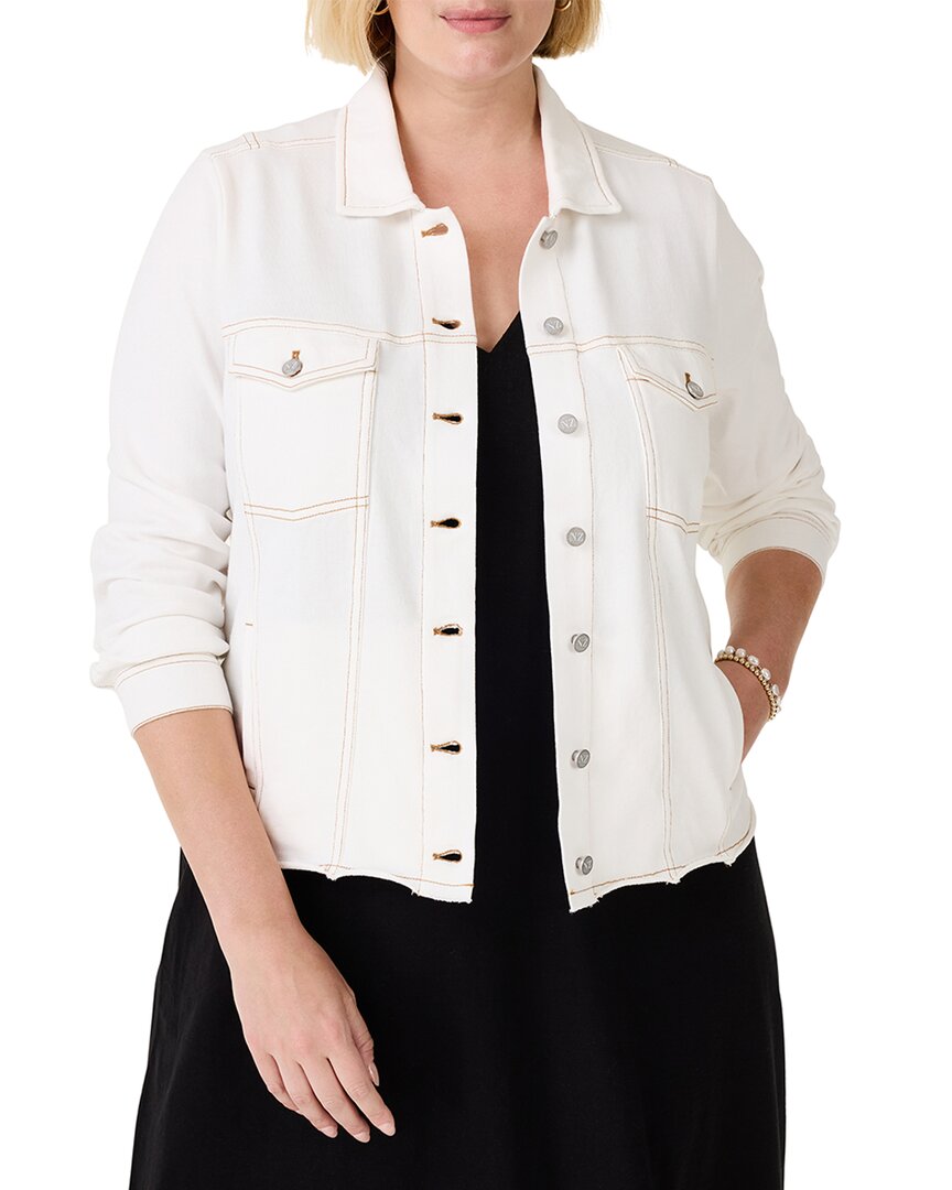 Nic+Zoe Plus Denim Look Jacket White