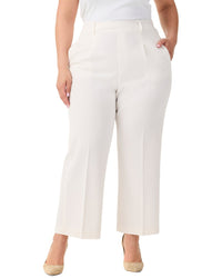 Nic+Zoe Plus Avenue Summer Wide Leg Crop Trouser White