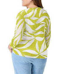 Nic+Zoe Plus Meadow Mix 4-Way Linen-Blend Cardigan