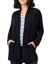 Nic+Zoe Cool Down Open Front Cardigan Regular 4 (S) Black Onyx