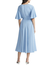 Lafayette 148 New York Womens Belted Flounced Sleeve Silk-Blend Dress, Xs
