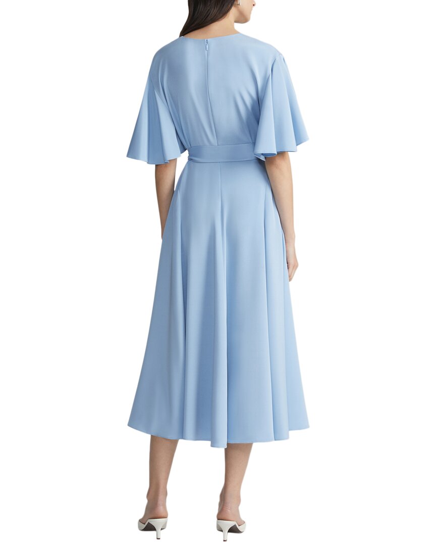 Lafayette 148 New York Belted Flounced Sleeve Silk-Blend Dress