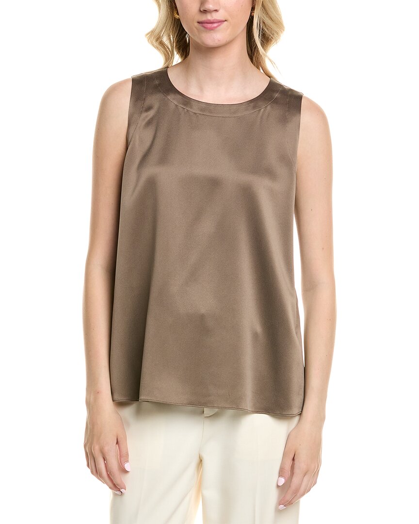 Lafayette 148 New York Silk Blouse Regular 8 (M) Gray