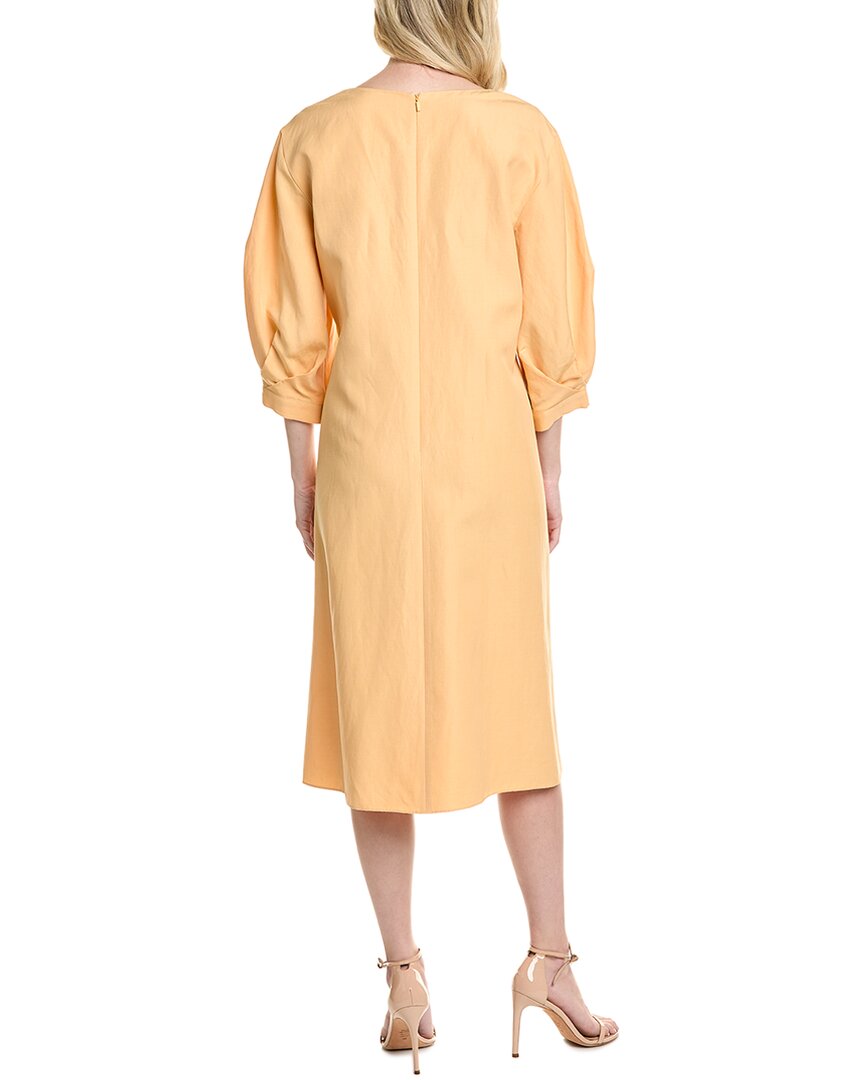 Lafayette 148 New York Silk & Linen-Blend Midi Dress
