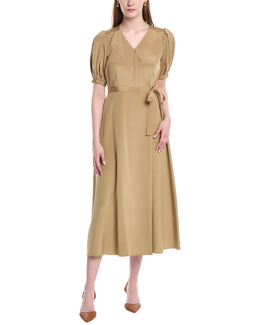 Lafayette 148 New York Stuart Silk-Blend Dress Beige