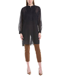 Lafayette 148 New York Band Collar Tunic Ink