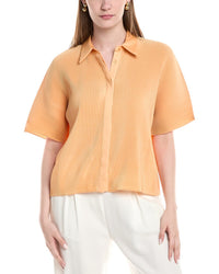 Lafayette 148 New York Kimono Sleeve Shirt Brown