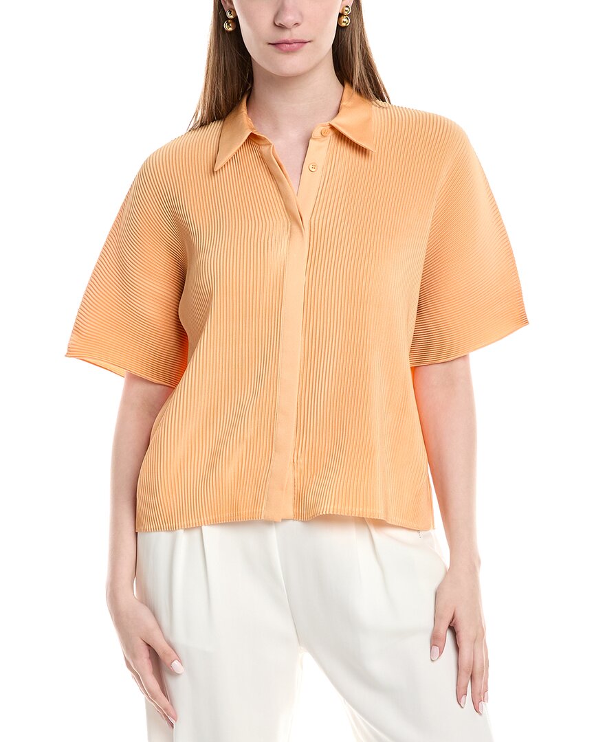 Lafayette 148 New York Kimono Sleeve Shirt Brown