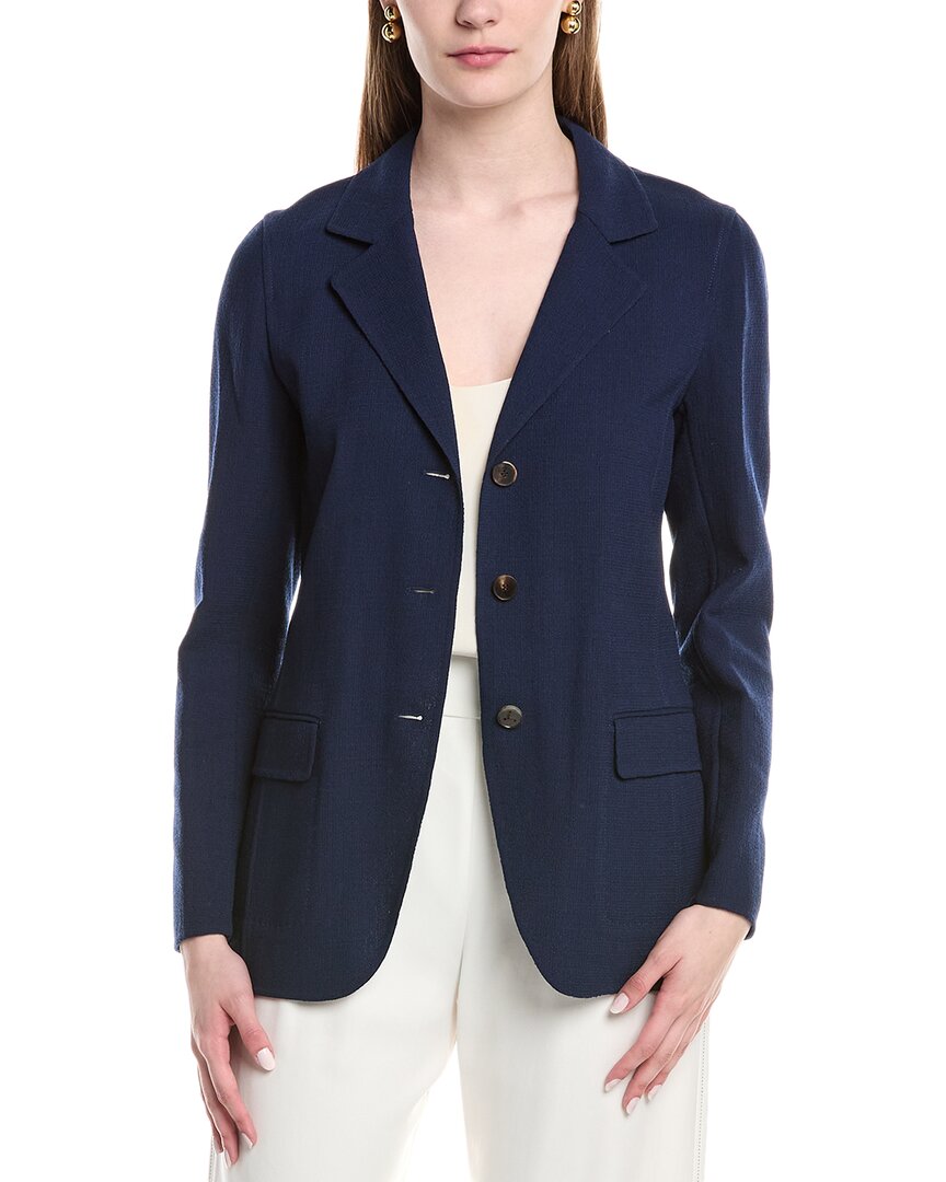 Lafayette 148 New York Rogers Wool Blazer Blue