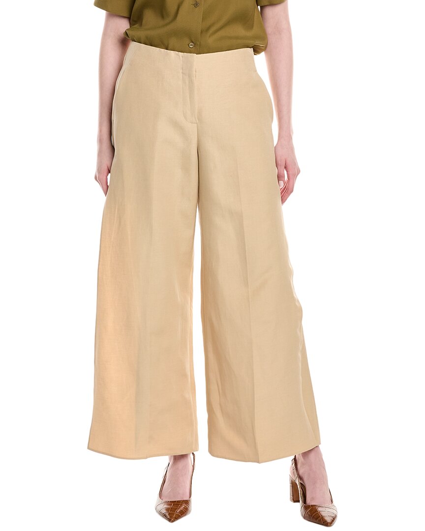 Lafayette 148 New York Franklin Silk & Linen-Blend Wide Leg Ankle Pant