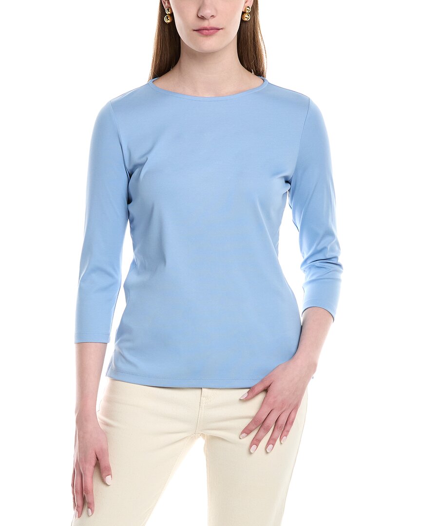 Lafayette 148 New York Petite Carver T-Shirt Blue