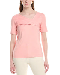 Lafayette 148 New York Petite Twisted Top Pink