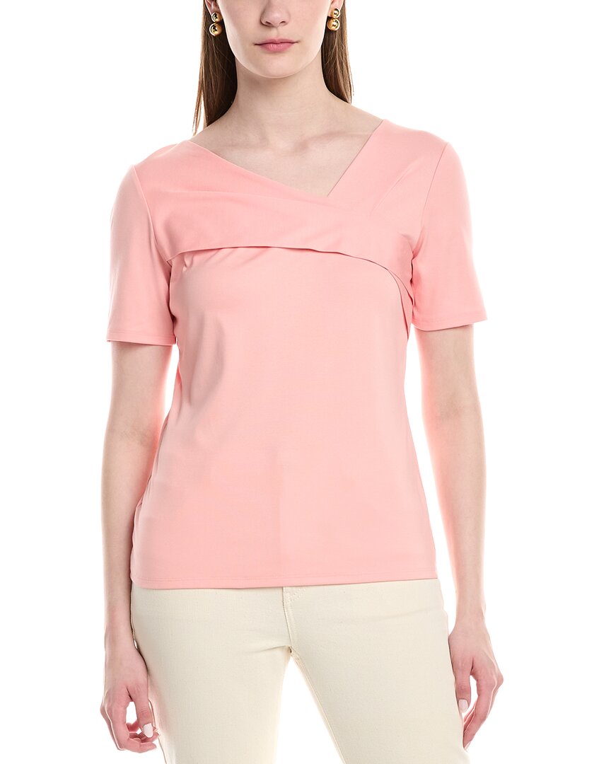 Lafayette 148 New York Petite Twisted Top Pink