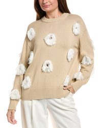 Lafayette 148 New York Feather Fringe Silk-Blend Sweater