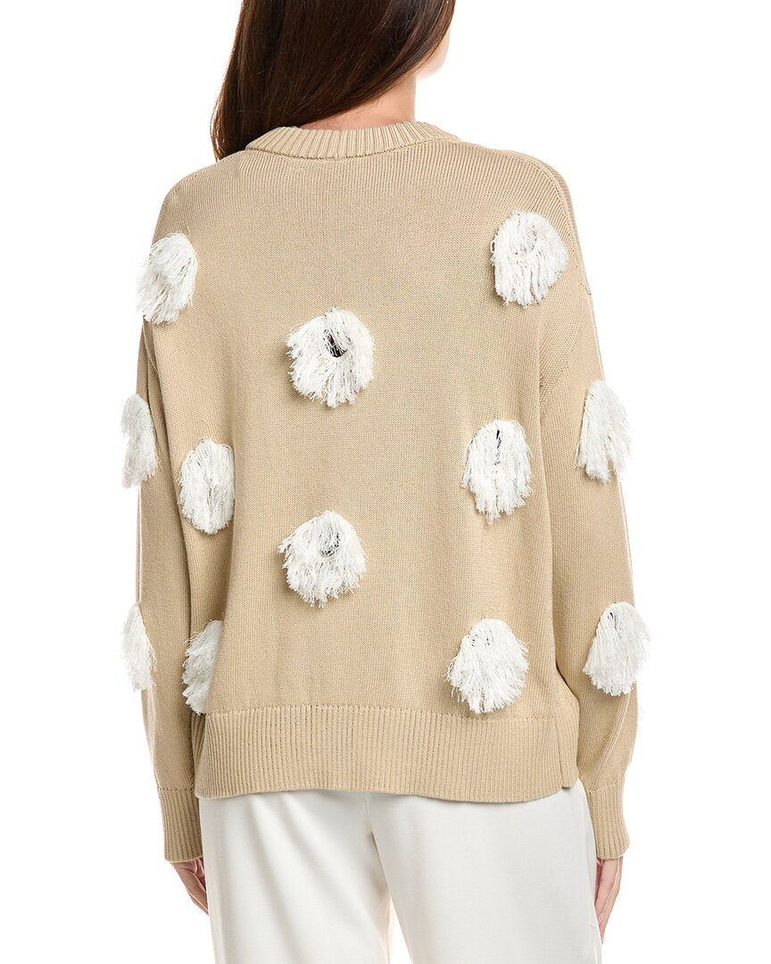 Lafayette 148 New York Feather Fringe Silk-Blend Sweater