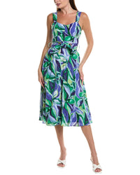 Tahari Asl Midi Dress Blue