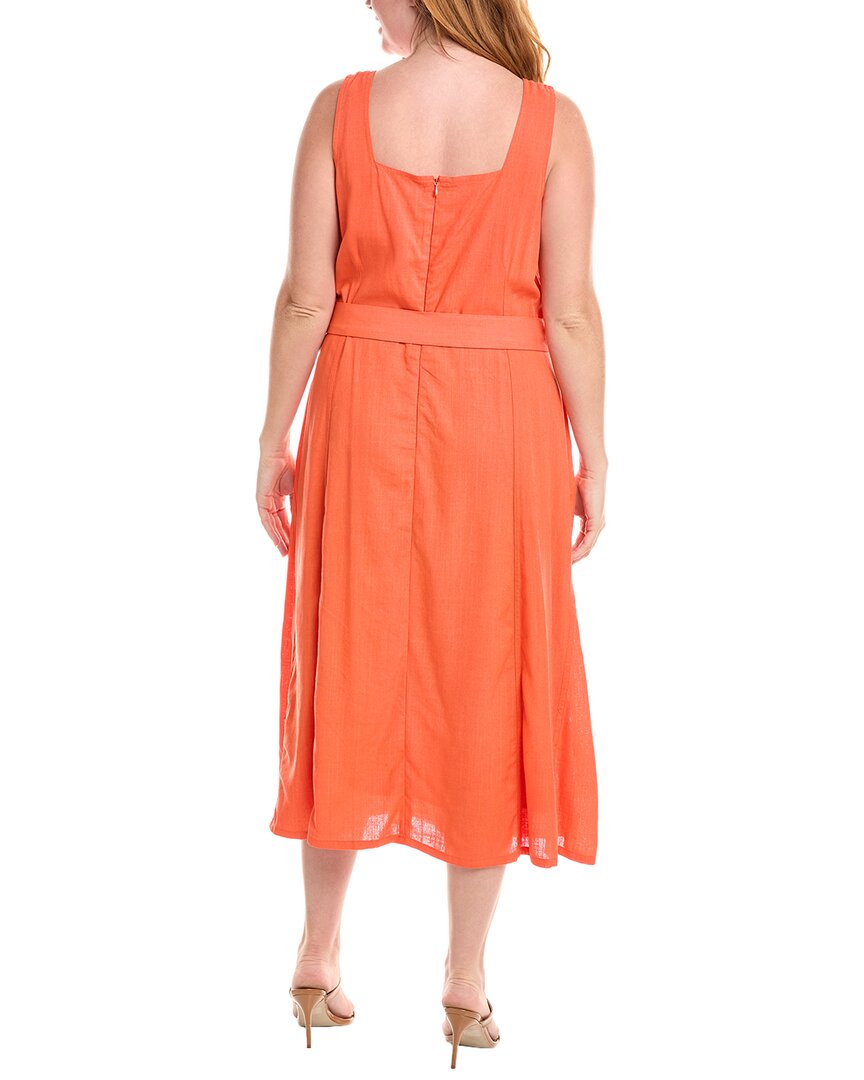 Tahari Asl Plus Linen-Blend Midi Dress Tahari Asl Plus Linen-Blend Midi Dress
