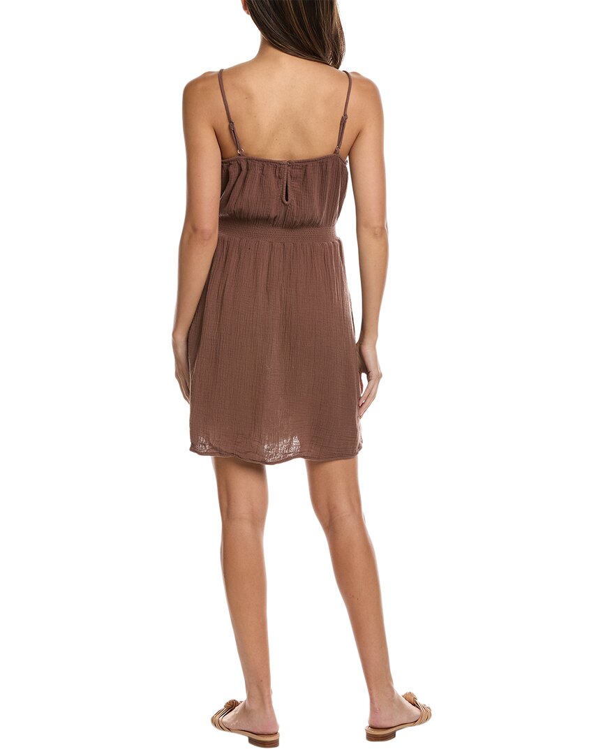 Bella Dahl Womens Smocked Waist Mini Dress, Xxs, Brown