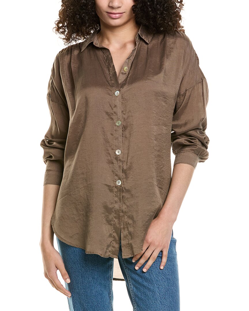 Bella Dahl Flowy Beach Shirt Brown