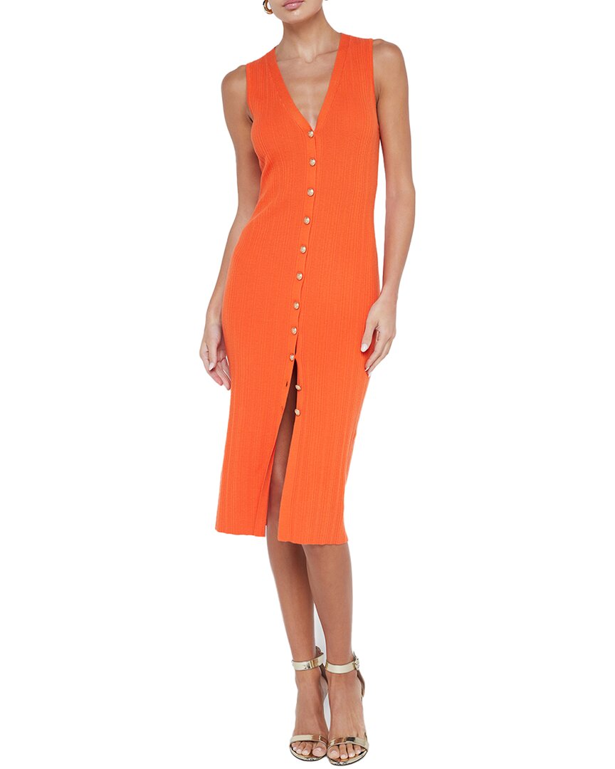 L'agence Domino Button Wool-Blend Dress