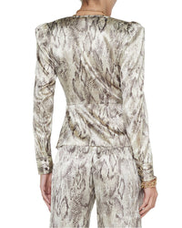 L'agence Bensen Silk-Blend Wrap Buckle Blouse