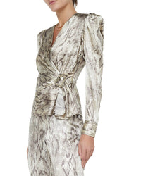L'agence Bensen Silk-Blend Wrap Buckle Blouse