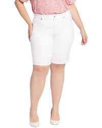 Nydj Plus Briella Optic White Short White