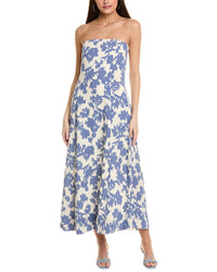 1.State Strapless Smocked Back Maxi Dress Blue