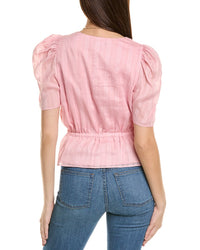 1.State Peplum Silk-Blend Top