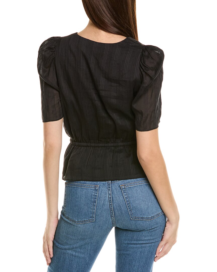 1.State Peplum Silk-Blend Top