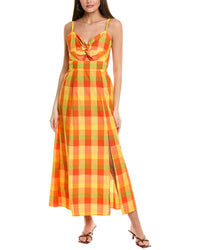 1.State Twist Neck Maxi Dress Orange