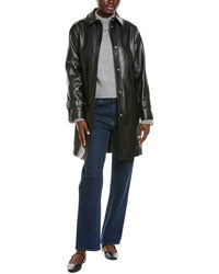 Via Spiga Snap Front Tie Belt Jacket