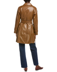 Via Spiga Snap Front Tie Belt Jacket