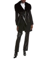 Via Spiga Via Spiga Asymmetrical Zip Wool-Blend Coat