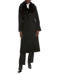Via Spiga Feminine Wool-Blend Coat