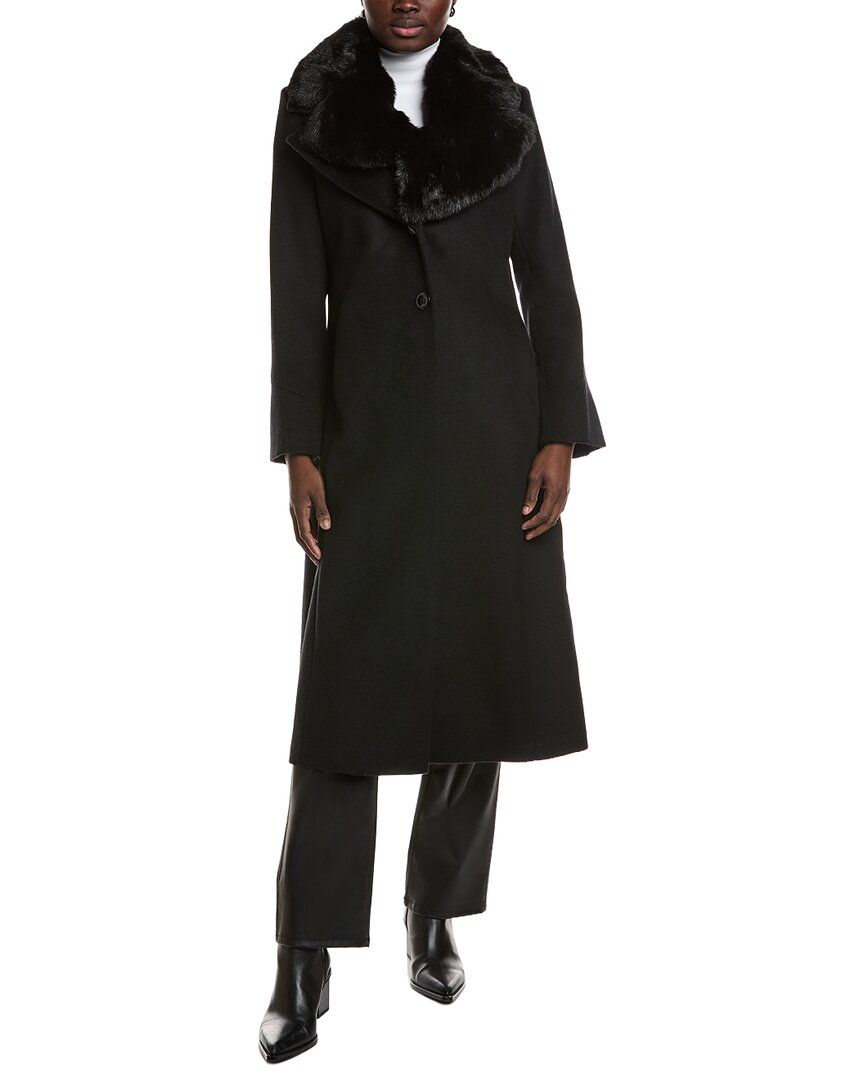 Via Spiga Feminine Wool-Blend Coat