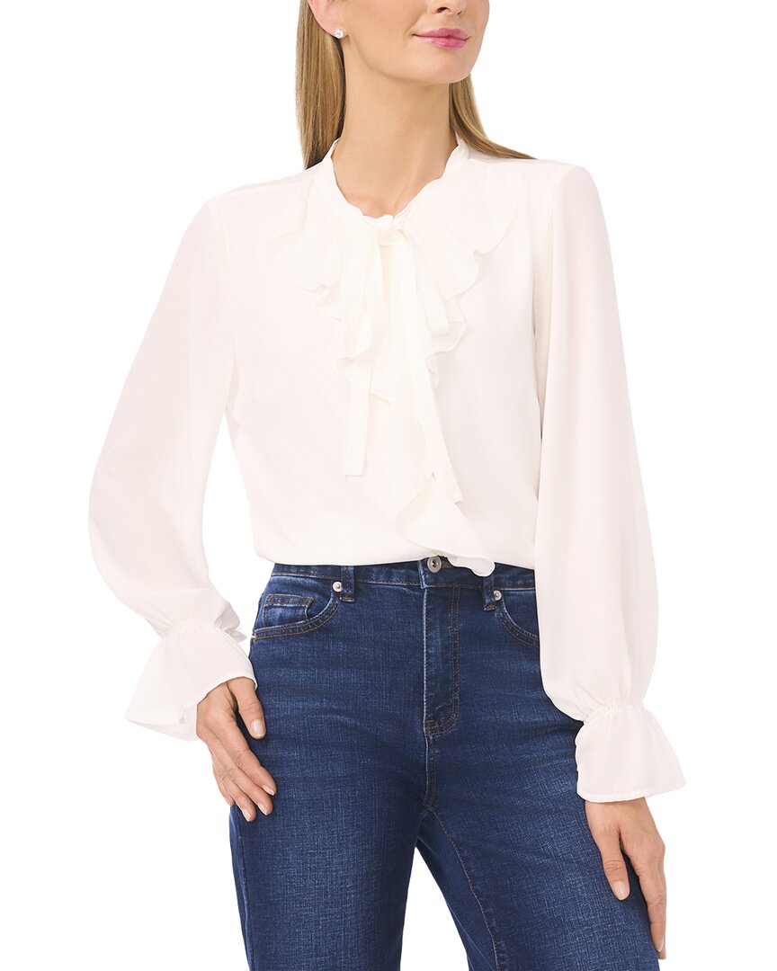 Cece Button Down Ruffle Top