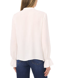 Cece Button Down Ruffle Top