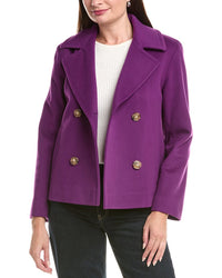 Fleurette Cropped Wool Peacoat