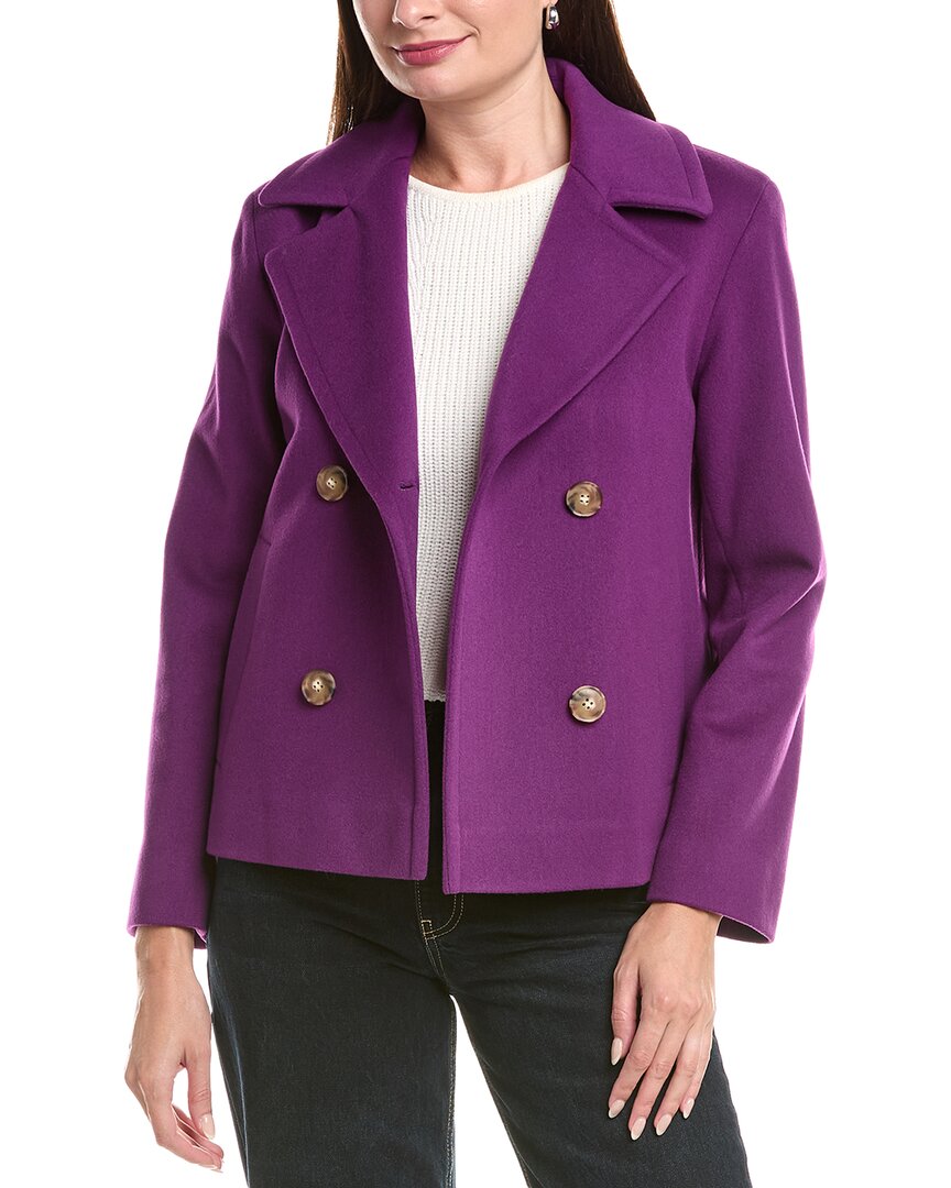 Fleurette Cropped Wool Peacoat