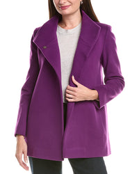 Fleurette Stand Collar Wool Coat