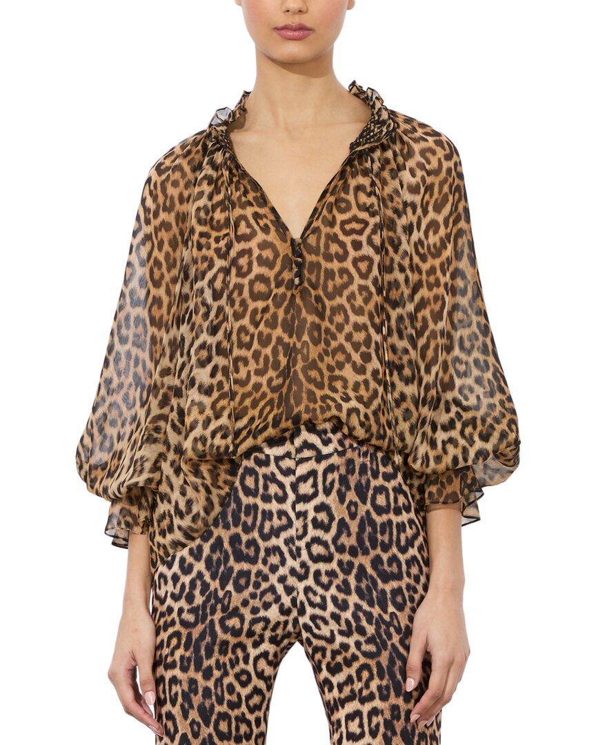 Alice + Olivia Norah Silk Blouse Multi