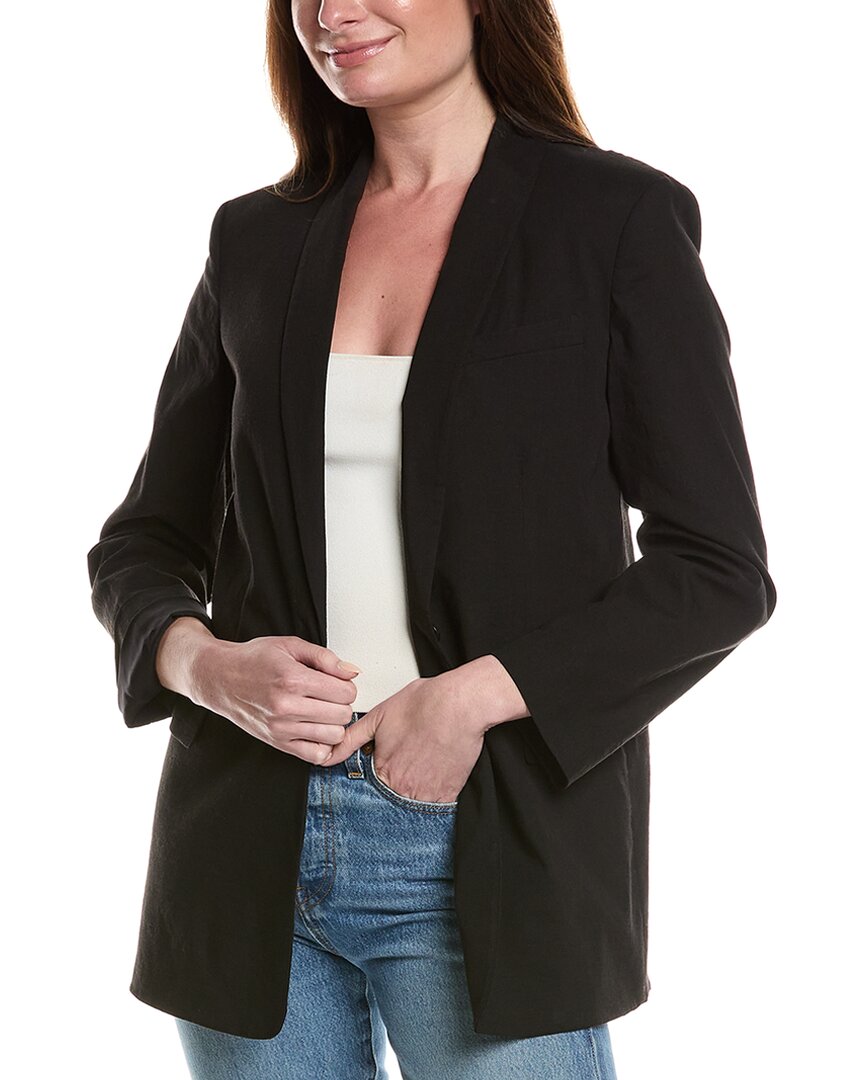 Theory Linen Rolled Sleeve Shawl Blazer